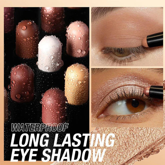 🎄✨8 Farben Glitzer-Lidschattenstift, Wasserfest, Langanhaltend Und Vielseitig Einsetzbar