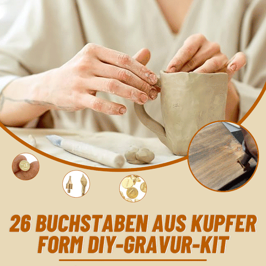 DIY Holz/Leder Brennset + 26 Buchstaben Kupferform